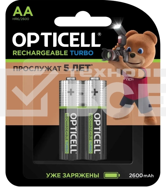 Аккумулятор Opticell Turbo 6080001 AA NiMH 2600mAh (2шт) блистер