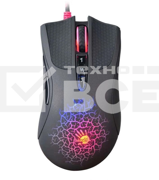 Мышь проводная A4Tech Bloody A90 черный, 6200 dpi, USB, кнопки - 8