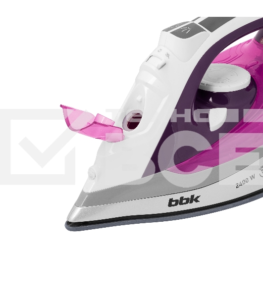 Утюг BBK ISE-2409 фиолетовый, 2400 Вт, 40 г/мин, 140 г/мин, 360 мл