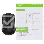 Мышь проводная Acer OMW010 черный, 1200 dpi, USB, кнопки - 3, фото4