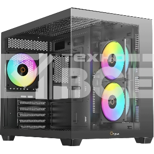 Корпус Ocypus Gamma C54 BK ARGB, Mini-Tower, чёрный, 3 x 120 мм