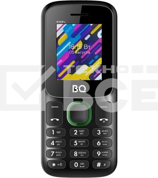Мобильный телефон BQ 1848 Step+ черный/зеленый