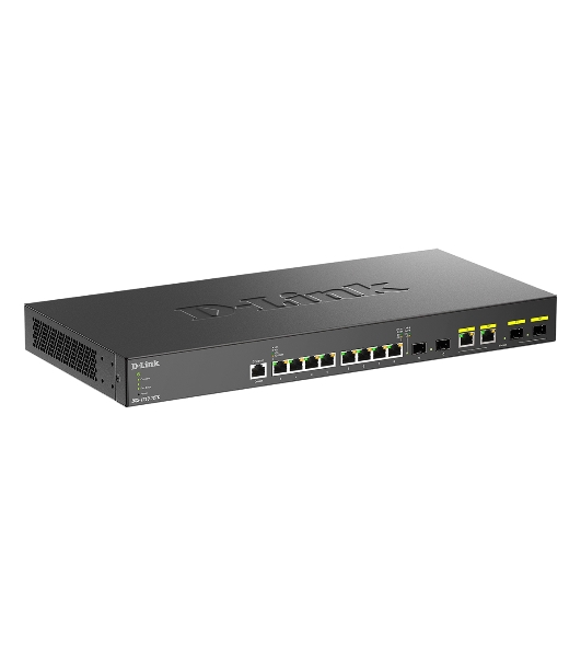Коммутатор D-Link DXS-1210-12TC/B1A, 8×10 Гбит/с + 2×10 Гбит/с SFP+ + 2×10 Гбит/с Combo, управляемый