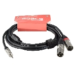 Кабель аудио FORCE FLC-19/31/8' TRS mini Jack - 2xXLR, высококачественный стерео, используется для подключения смартфонов к микшерам и аудио интерфейсам, диаметр 6 мм, профессиональные металлические разъемы, длина 3 м, фото3
