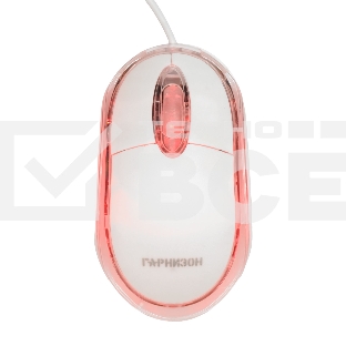 Мышь проводная Гарнизон GM-100W белый, 1000 dpi, USB, кнопки - 3