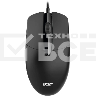 Мышь проводная Acer OMW300 черный, 1200 dpi, USB, кнопки - 3