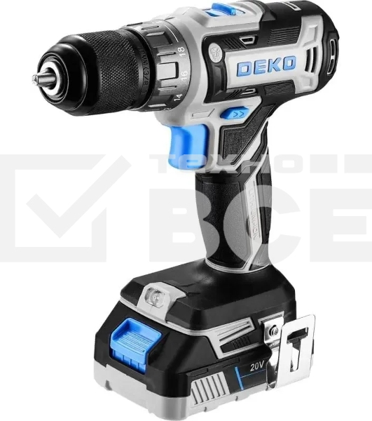Дрель-шуруповерт Deko Loner 20V 085-1006, Аккумуляторная, 20В