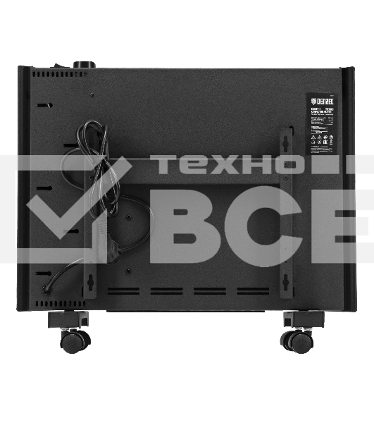 Конвектор Denzel XCE-1000B черный, 1000 Вт, 15 м2, термостат