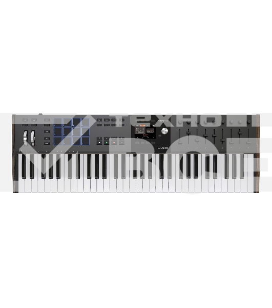 Клавиатура MIDI Arturia [KeyLAB 61 MK3 Black] 61 клавиша, полувзвешенная механика, дисплей, 12 пэдов, 9 фейдеров, 9 поворотных регуляторов, 3 входа для подключения педалей, MIDI in/out, USB-C [231632]