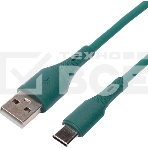 Кабель USB2.0 Cablexpert CC-USB2S-AMCM-1M-GN AM/Type-C, 3А, 18Вт, QC3.0, силиконовый, медь, 1м, зеленый, пакет, фото 1