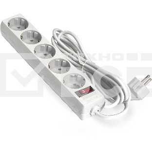 Удлинитель ExeGate EC-5-3W EX279360RUS белый, 3 м, евровилка, 5 розеток, 2200 Вт