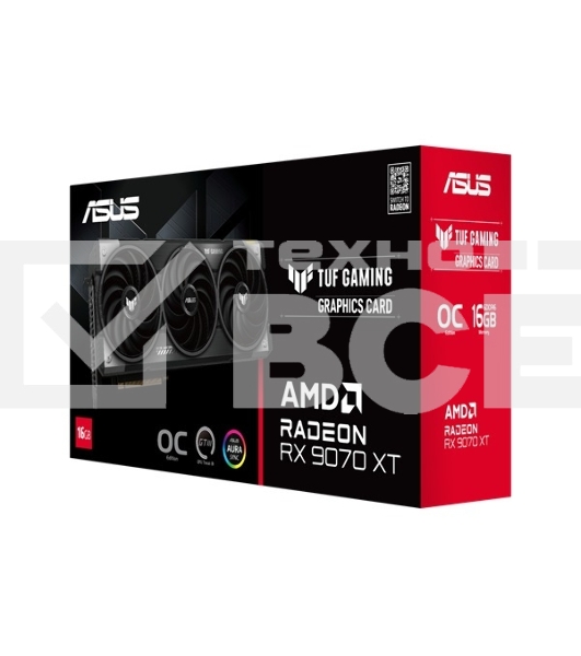 Видеокарта ASUS RX9070XT TUF GAMING OC 16GB GDDR6 256bit 3xDP HDMI 3FAN RTL TUF-RX9070XT-O16G-GAMING