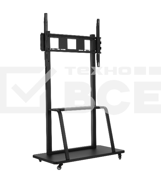 Мобильная стойка Wize Pro M86 для широкоформатных и интерактивных панелей 42 90, Max VESA 800x600 мм, высота 183 см, вертикальная регулировка, полка для медиаплеера, до 150 кг, черный