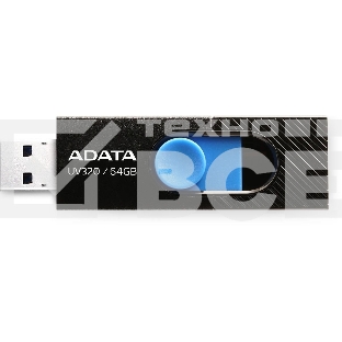 Флешка USB ADATA UV320 (AUV320-64G-RBKBL), 64Gb, USB 3.1, R/W 100/30, черный/синий