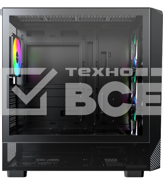 Компьютерный корпус Montech X5 черный без БП ATX 4x120мм 1xUSB2.0 1xUSB3.0 audio bott PSU