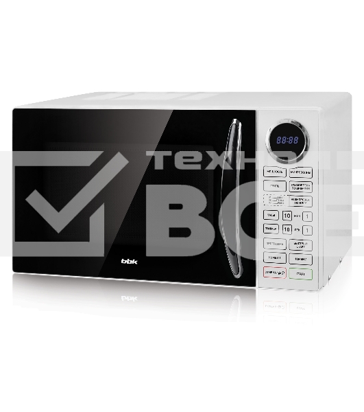 Микроволновая печь BBK 23MWG-930S/BW белый/черный, 23 л, 900 Вт, переключатели - сенсор