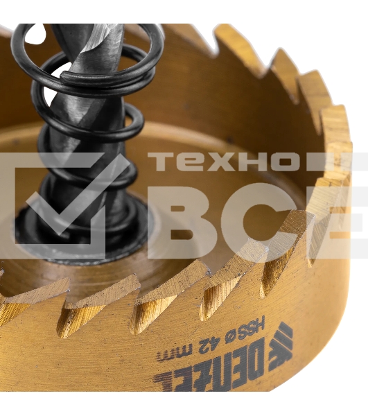 Коронка по металлу Denzel HSS, 42 мм, нитридтитановое покрытие