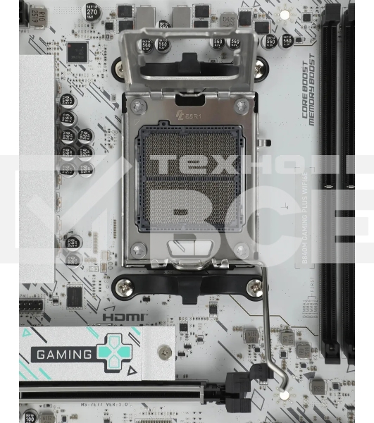 Материнская плата MSI B840M GAMING PLUS WIFI6E, AM5, AMD B840, 4xDDR5, 4xSATA, 2xM.2, 1xPCIe 4.0 x16, 1xPCIe 3.0 x4, 1xHDMI (v2.1), 1xUSB-C 10Gbps, 1xUSB-A 10Gbps, 2xUSB-A 5Gbps, 4xUSB-A 2.0, 1x2.5Gb LAN, Wi-Fi 6E, Bluetooth 5.3, 2x3.5 мм, 7.1, mATX