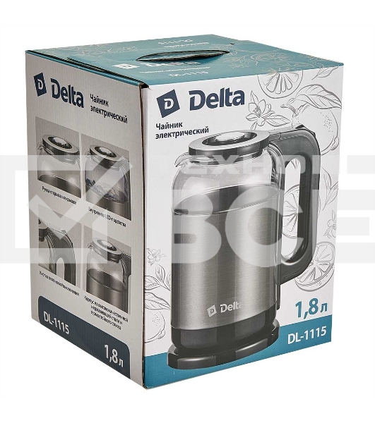 Чайник электрический DELTA DL-1115 серый