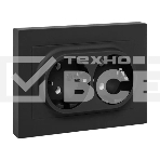 Розетка 2-м EKF UP1-SOB-210 СП Эпика 16А с заземл. без защ. шторок с рамкой механизм черный, фото 1