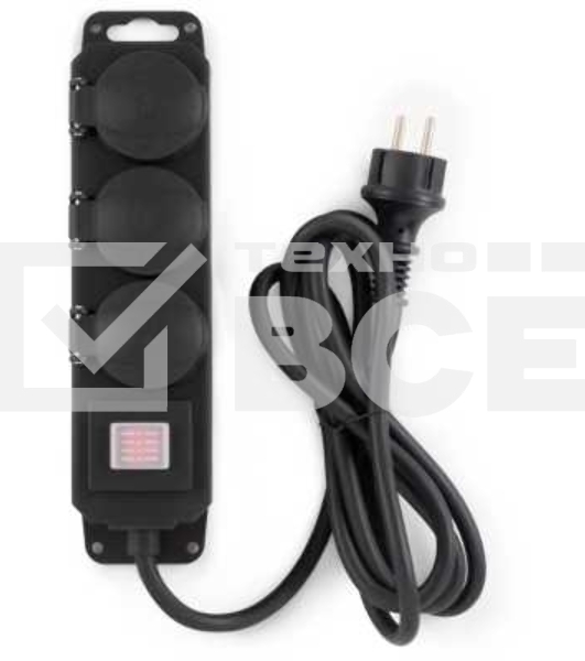 Сетевой фильтр Buro 300MDP-3-B 3 м, 3 розетки, черный, коробка