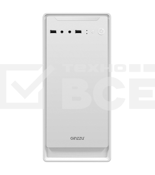 Компьютерный корпус MiniTower Ginzzu B185 White mATX,2xUSB2.0, белый,w/o PSU, w/o fan (Ginzzu B185)