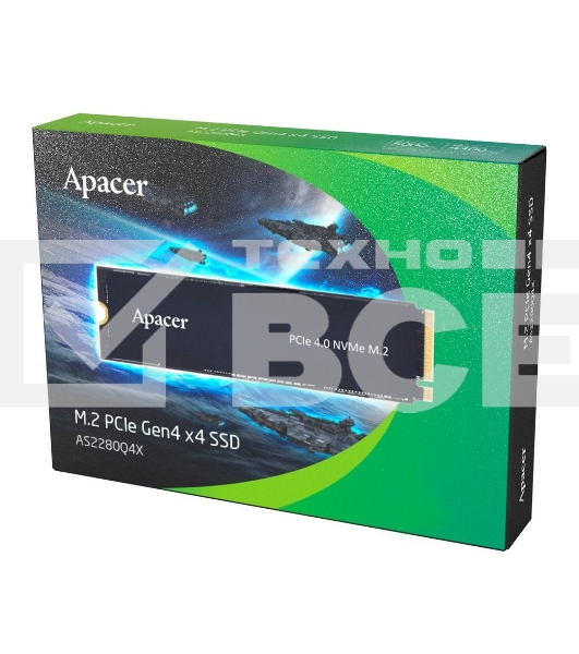 Накопитель SSD Apacer 2TB, PCIe 4.0 x4, M.2 2280, NVMe, R/W 5000/4400, с радиатором