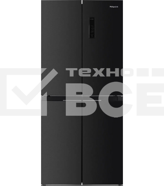 Холодильник Hotpoint HFL4 522I XBR чёрный трехкамерный 266/160 л морозилка снизу, No Frost, Side by Side