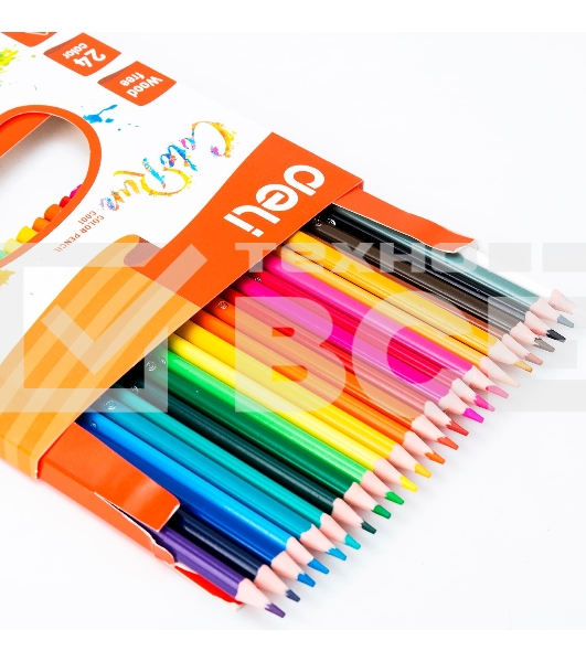Карандаши цветные Deli ColoRun EC00120 трехгранные пластик 24цв. коробка/европод.