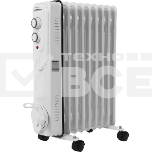 Масляный обогреватель Centek CT-6206 (9 секций), белый, 1000/1500/2000 Вт, 20 м2, 3 режима, термостат