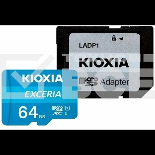 Флеш карта microSD 64GB Kioxia EXCERIA microSDXC Class 10 UHS-I U1 C10, 100 MB/s