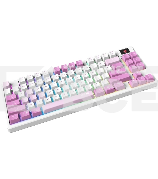 Клавиатура проводная+беспроводная MSI Forge GK600, USB, белый фиолетовый