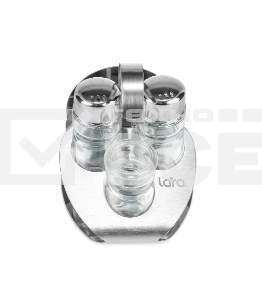 Набор для специй LARA LR08-02 4 предм: солонка, перечница х40 мл, подставка для зубочисток, салфетница