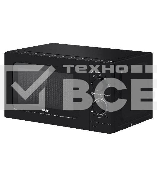 Микроволновая печь BBK 20MWS717MB черный, 20 л, 700 Вт, переключатели - поворотный механизм