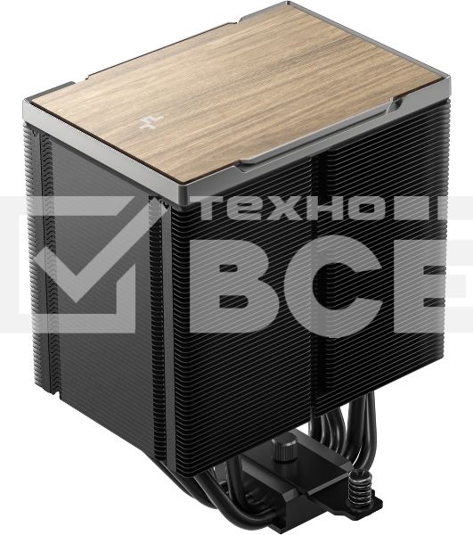 Кулер для процессора DEEPCOOL AK500 G2 LGA1851/1700/1200/115X/AM5/AM4 (9шт/кор, TDP 240W, PWM, Fan 120мм, 5 тепл. трубок, Copper Base, Wood-grain top cover, черный) RET (R-AK500G2-BKNNMN-GJD)