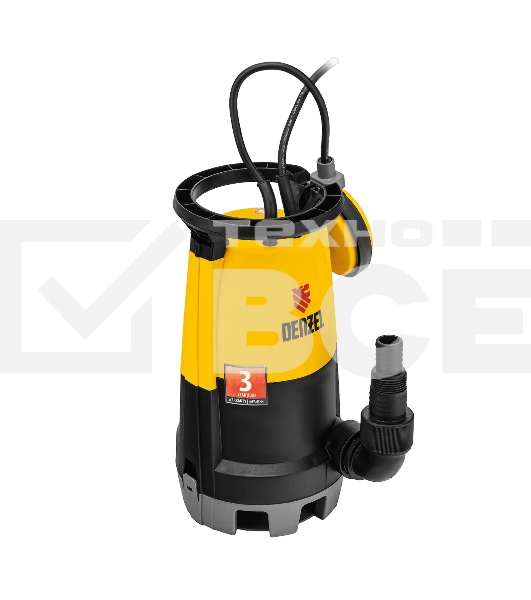 Дренажный насос Denzel DP-450S для чистой и грязной воды, 450 Вт, напор 6 м, 12000 л/ч