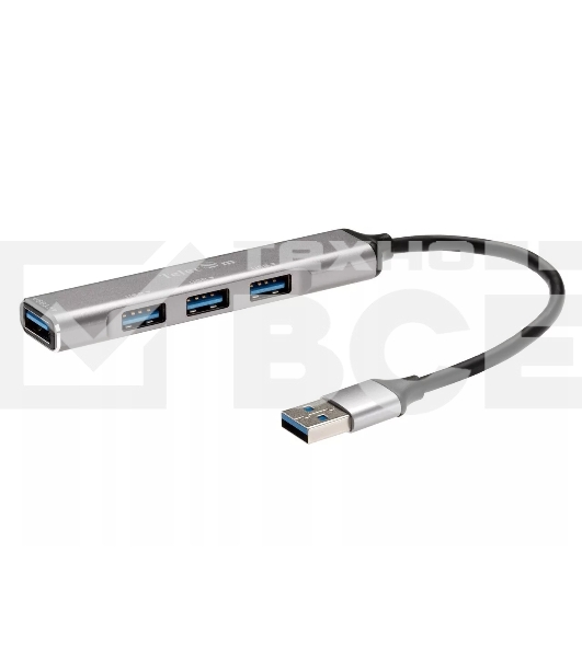 Переходник USB 3.0 -->USB3.0+3 USB2.0, Aluminum Shell, 0.2м Telecom <TA308U>