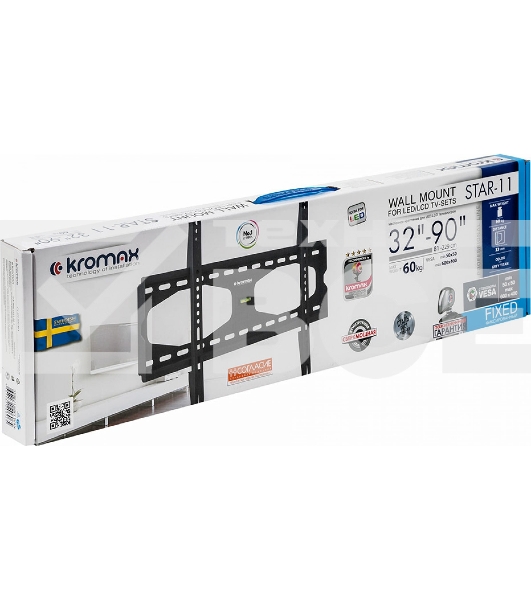 Кронштейн для телевизора Kromax STAR-11 серый титан 32'-90' макс.60кг настенный фиксированный