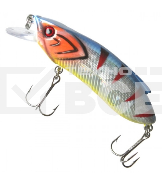 Воблер минноу 451, SAN-MINNOW BAX 73SP, Голубая с блестками и оранж. с низу