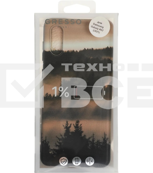 Чехол (клип-кейс) Gresso Meridian, для Samsung Galaxy A02, черный/бежевый [gr17aaae8926]
