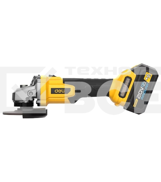 Угловая шлифовальная машина аккумуляторная Deli DC601 (2АКБ*4А·ч + ЗУ, 20В, 115мм, М14, 3500/6000/8500об/мин, сумка)