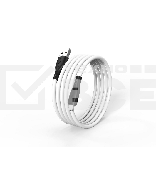 Кабель Smartbuy (iK-12-S21bw) S21 MicroUSB белый, 2.4 А, сил., 1 м