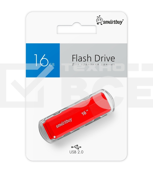Флешка USB Smartbuy 16 Gb Dock красный (SB16 GbDK-R)