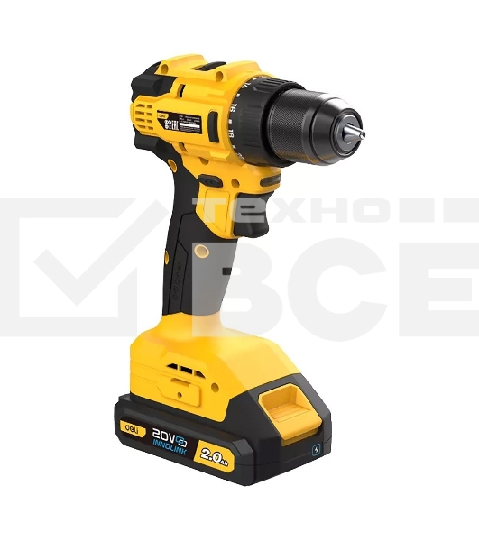 Дрель-шуруповерт аккумуляторная Deli DC120 (2 АКБ*2Ач+ЗУ, 20В, 45Нм, сумка)