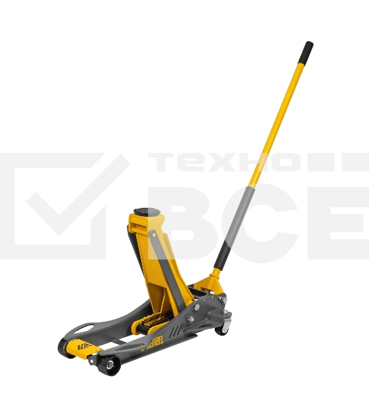 Домкрат гидравлический подкатной Denzel 3,8 т, 110-580 мм, быстрый подъем, низкий подхват, проф. 51251