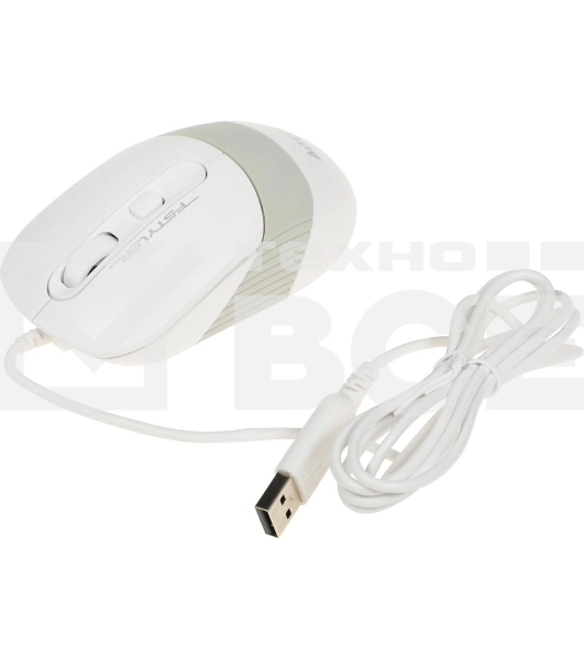 Мышь проводная A4Tech Fstyler FM10 белый/серый, 1600 dpi, USB, кнопки - 4