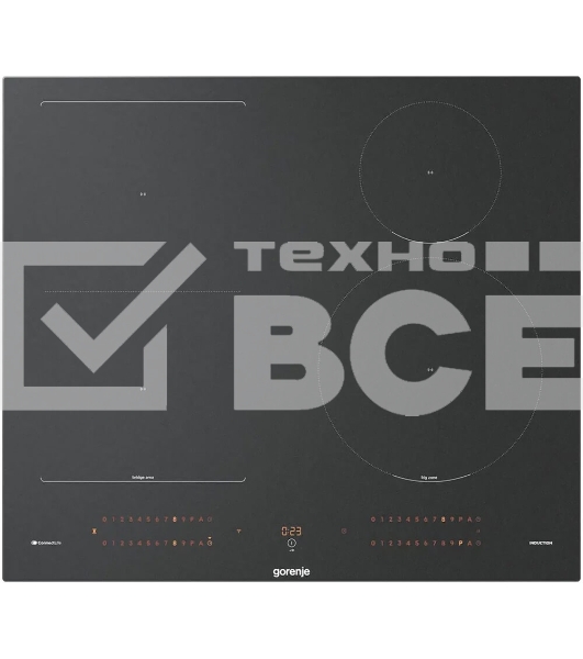 Варочная панель Gorenje, 60 см, индукция, 4 зоны нагрева, слайдерное управление, таймер, функция Bridge, функция PowerBoost, автопрограммы, автоопределение посуды, StableHeat, Wi-Fi, защита от детей, черный