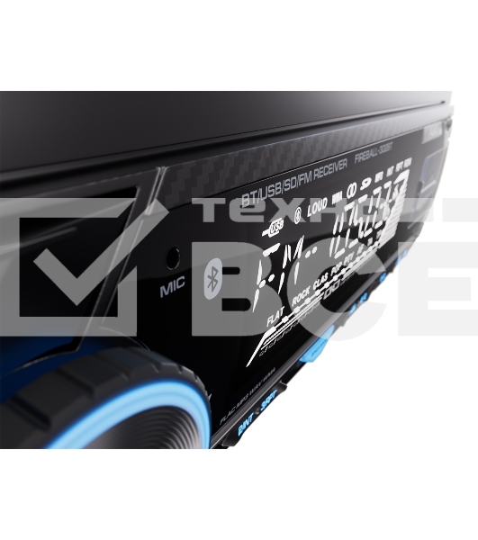 Автомагнитола AURA FIREBALL-302BT, 1 DIN, Bluetooth, USB Type-A, AUX