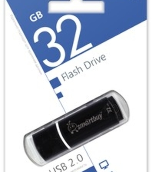 Флешка USB Smartbuy Crown black (SB32GbCRW-K), 32Gb, USB 2.0, R/W 15/5, черный/красный