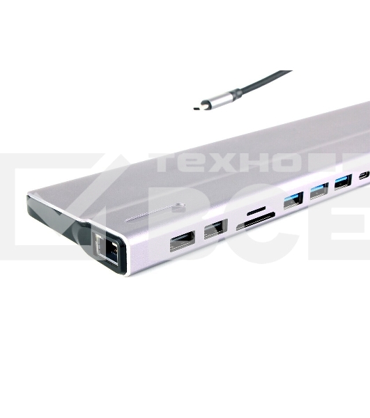 Адаптер VCOM TypeC -->3*USB3.0+2*USB2.0+VGA+RJ45+SD+TF+AUD+HDMI+DP+2*USB3.1 Data+PD<CU4703>